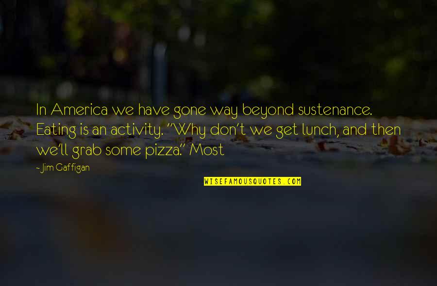 Materialism Versus Spiritualism Quotes By Jim Gaffigan: In America we have gone way beyond sustenance.