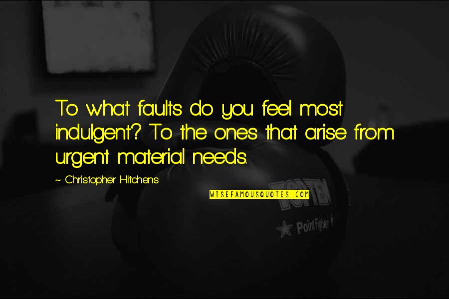 Materialism's Quotes By Christopher Hitchens: To what faults do you feel most indulgent?