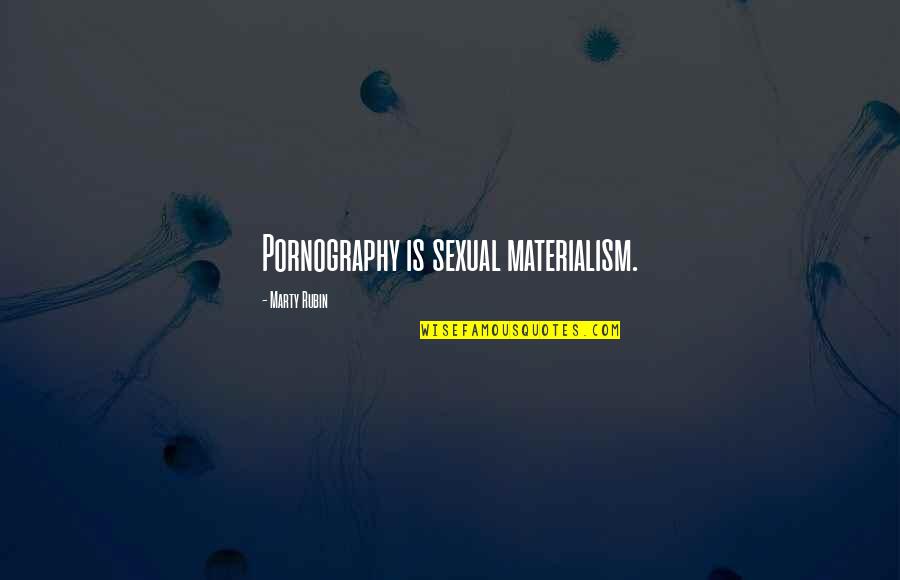 Materialism's Quotes By Marty Rubin: Pornography is sexual materialism.