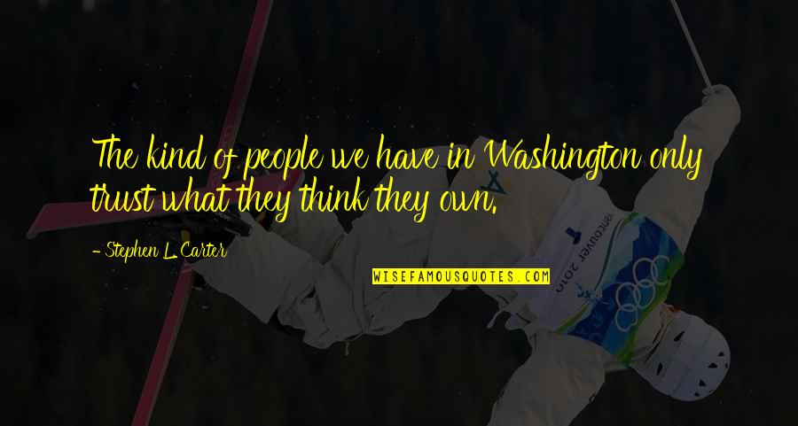 Materialism's Quotes By Stephen L. Carter: The kind of people we have in Washington