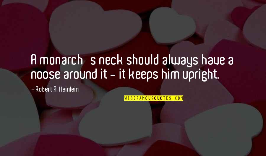 Materially Quotes By Robert A. Heinlein: A monarch's neck should always have a noose