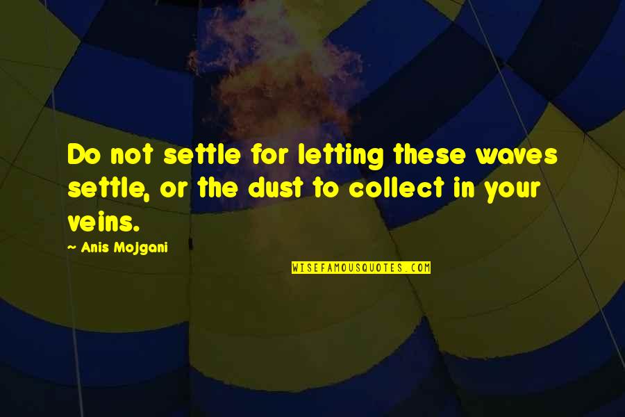 Materially Synonym Quotes By Anis Mojgani: Do not settle for letting these waves settle,