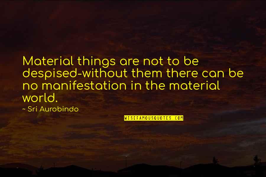 Materials Things Quotes By Sri Aurobindo: Material things are not to be despised-without them