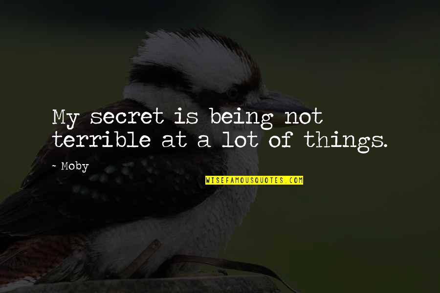 Maternal Aunt Quotes By Moby: My secret is being not terrible at a