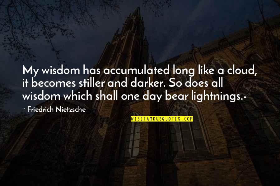 Maternity Quotes By Friedrich Nietzsche: My wisdom has accumulated long like a cloud,