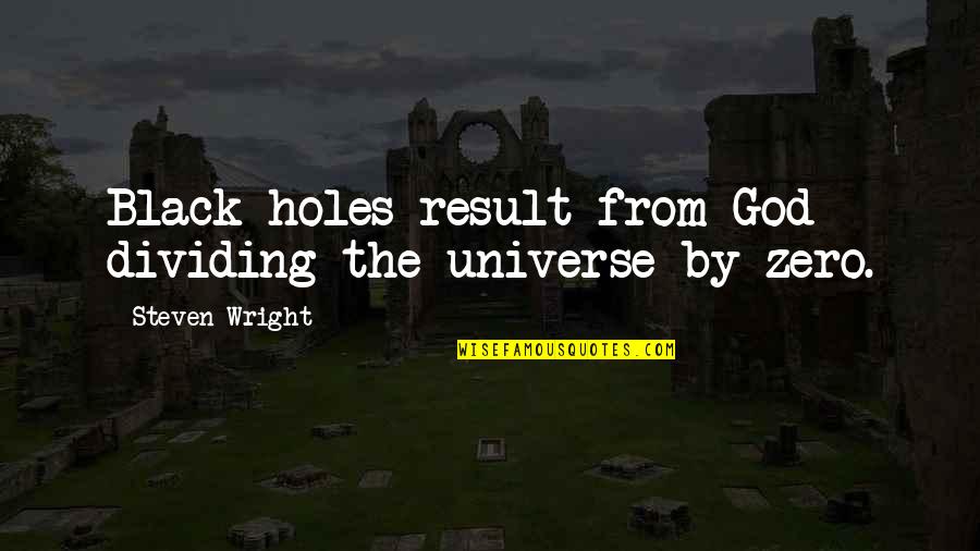 Math And God Quotes By Steven Wright: Black holes result from God dividing the universe