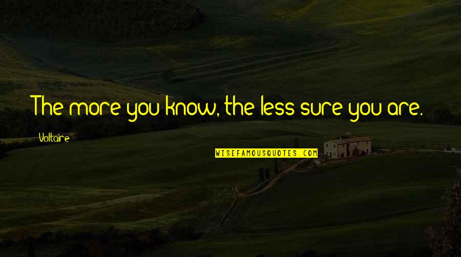 Math And Science Quotes By Voltaire: The more you know, the less sure you