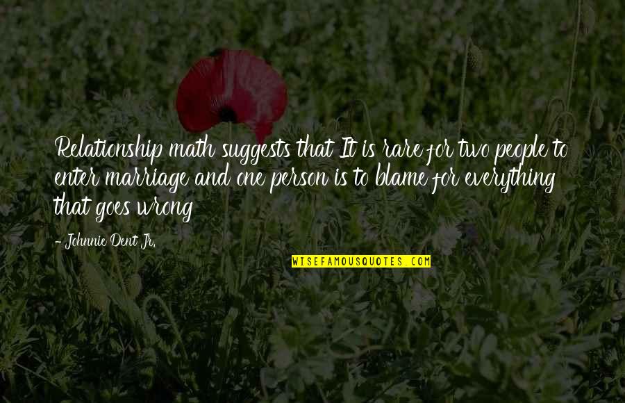 Math Life Quotes By Johnnie Dent Jr.: Relationship math suggests that It is rare for