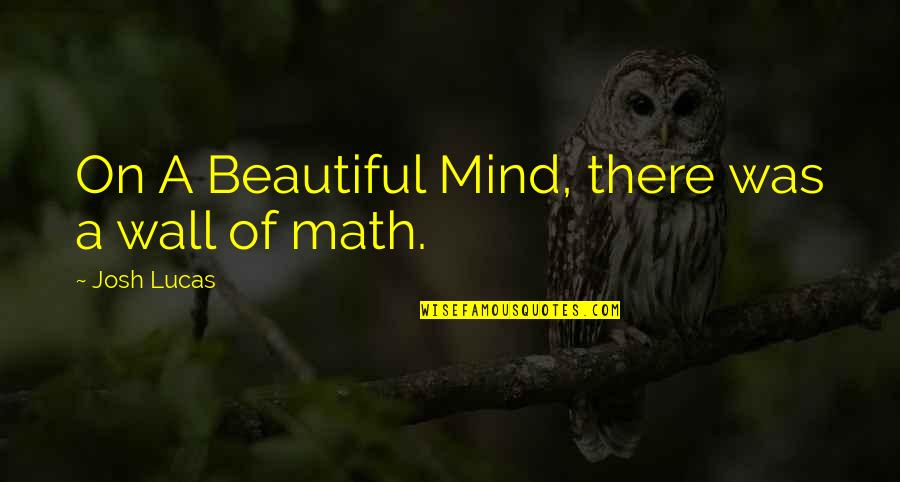 Math Quotes By Josh Lucas: On A Beautiful Mind, there was a wall