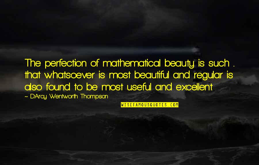 Mathematical Beauty Quotes By D'Arcy Wentworth Thompson: The perfection of mathematical beauty is such ...