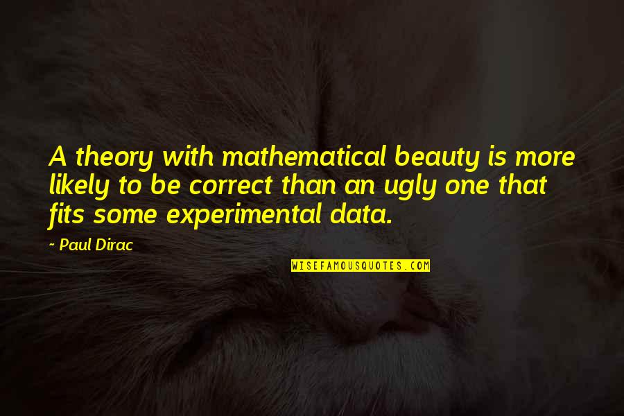 Mathematical Beauty Quotes By Paul Dirac: A theory with mathematical beauty is more likely