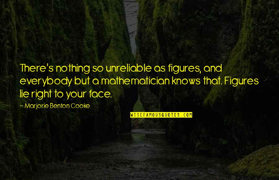 Mathematician And Their Quotes By Marjorie Benton Cooke: There's nothing so unreliable as figures, and everybody