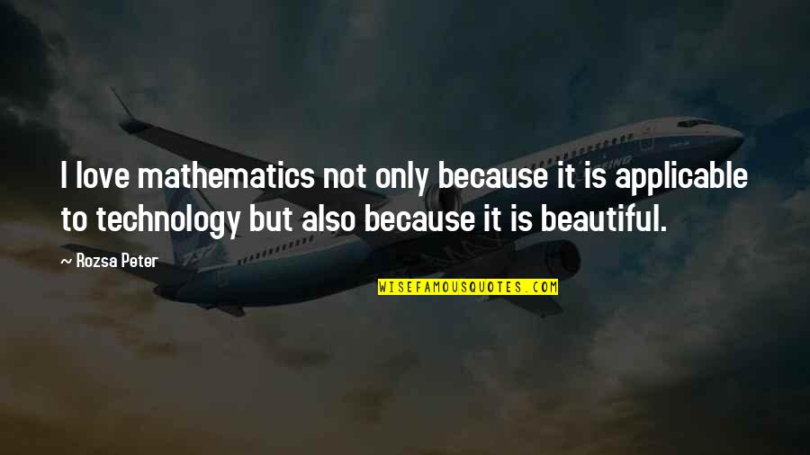 Mathematics And Love Quotes By Rozsa Peter: I love mathematics not only because it is