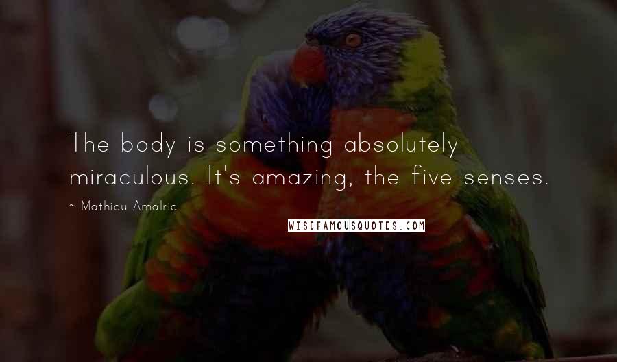 Mathieu Amalric quotes: The body is something absolutely miraculous. It's amazing, the five senses.