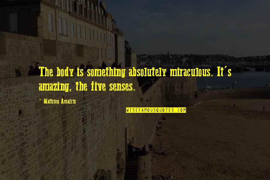 Mathieu's Quotes By Mathieu Amalric: The body is something absolutely miraculous. It's amazing,