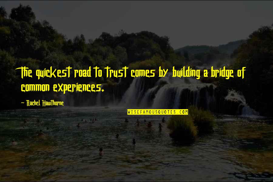 Mathurameha Quotes By Rachel Hawthorne: The quickest road to trust comes by building