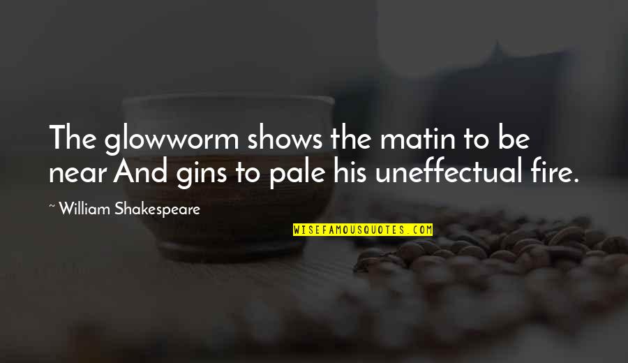 Matin Quotes By William Shakespeare: The glowworm shows the matin to be near