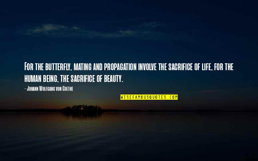 Mating Quotes By Johann Wolfgang Von Goethe: For the butterfly, mating and propagation involve the