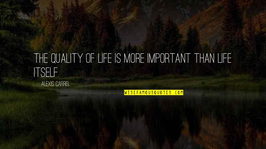 Matix Quotes By Alexis Carrel: The quality of life is more important than