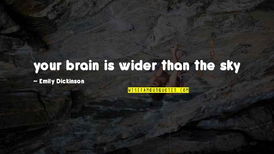 Matriotic Quotes By Emily Dickinson: your brain is wider than the sky