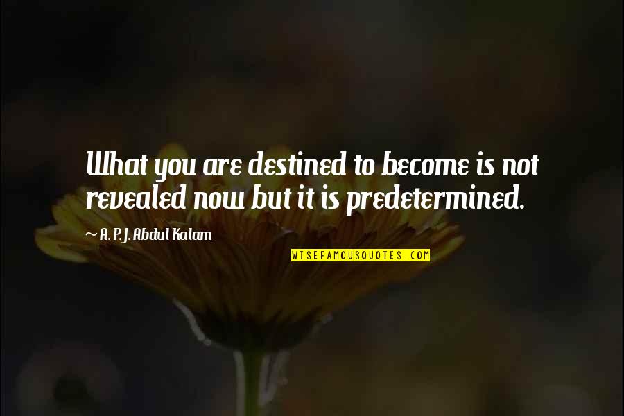 Matsuda Quotes By A. P. J. Abdul Kalam: What you are destined to become is not