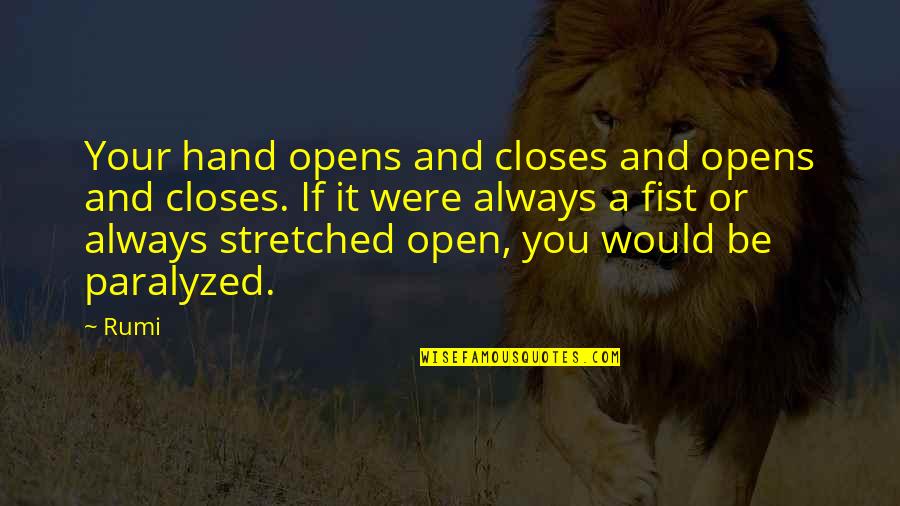 Matsuko Deluxe Quotes By Rumi: Your hand opens and closes and opens and