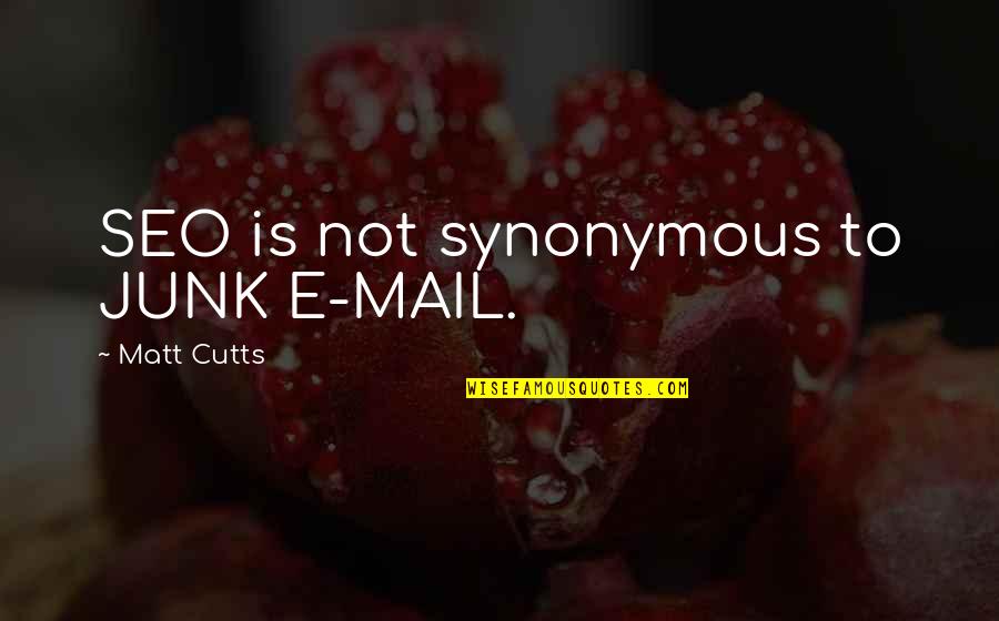 Matt Cutts Seo Quotes By Matt Cutts: SEO is not synonymous to JUNK E-MAIL.