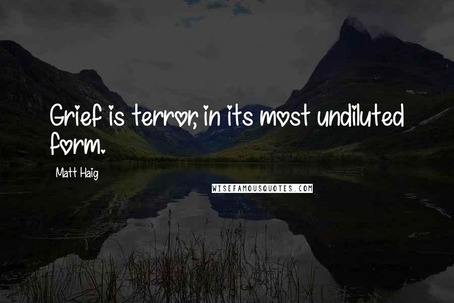 Matt Haig quotes: Grief is terror, in its most undiluted form.