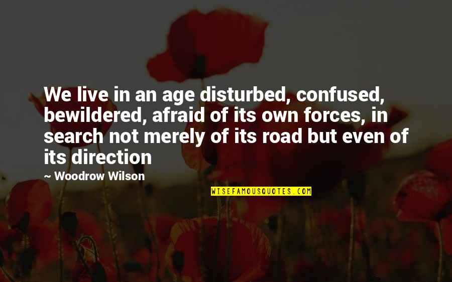 Matt Hussey Quotes By Woodrow Wilson: We live in an age disturbed, confused, bewildered,
