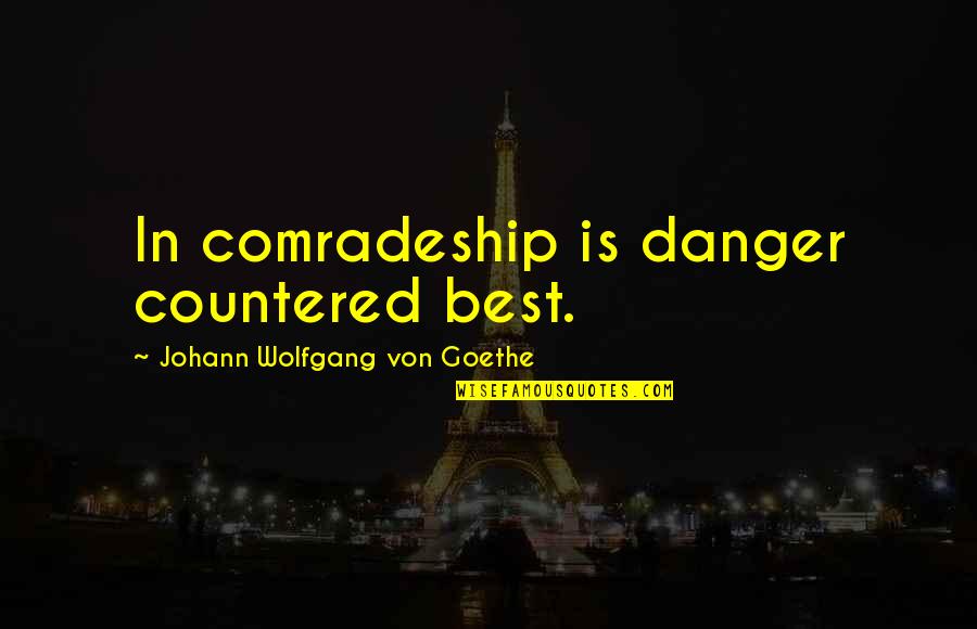 Matt Mays Quotes By Johann Wolfgang Von Goethe: In comradeship is danger countered best.
