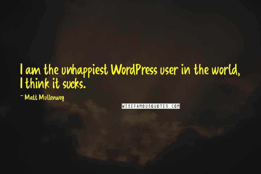 Matt Mullenweg quotes: I am the unhappiest WordPress user in the world, I think it sucks.