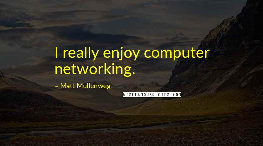 Matt Mullenweg quotes: I really enjoy computer networking.