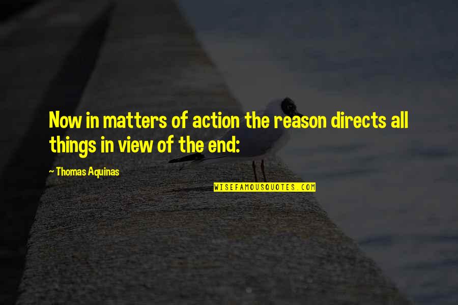 Matters Now Quotes By Thomas Aquinas: Now in matters of action the reason directs