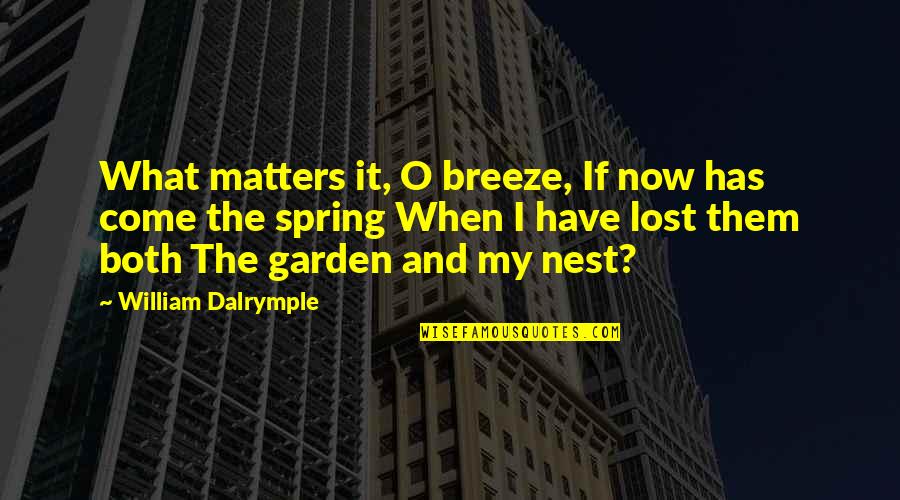 Matters Now Quotes By William Dalrymple: What matters it, O breeze, If now has