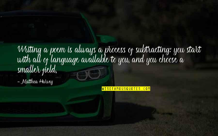 Matthea Harvey Quotes By Matthea Harvey: Writing a poem is always a process of Matthea Harvey Quotes By Matthea Harvey: Writing a poem is always a process of