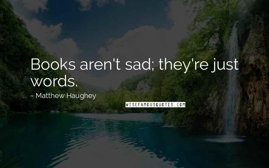 Matthew Haughey quotes: Books aren't sad; they're just words.