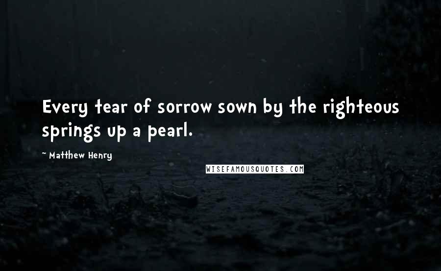 Matthew Henry quotes: Every tear of sorrow sown by the righteous springs up a pearl.