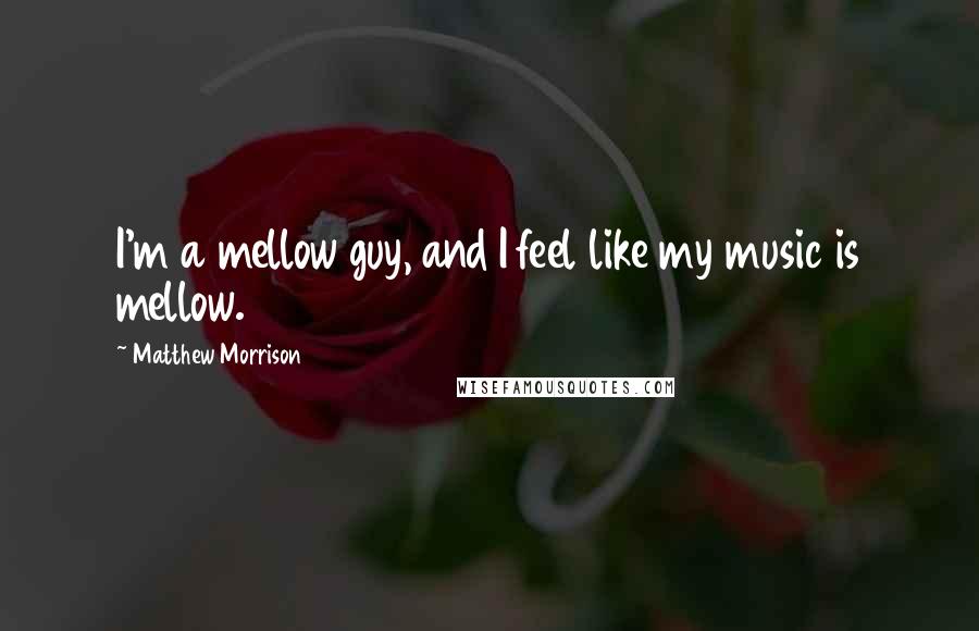 Matthew Morrison quotes: I'm a mellow guy, and I feel like my music is mellow.