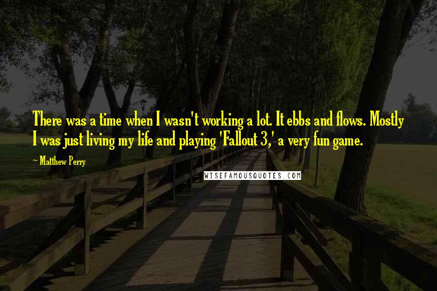 Matthew Perry quotes: There was a time when I wasn't working a lot. It ebbs and flows. Mostly I was just living my life and playing 'Fallout 3,' a very fun game.