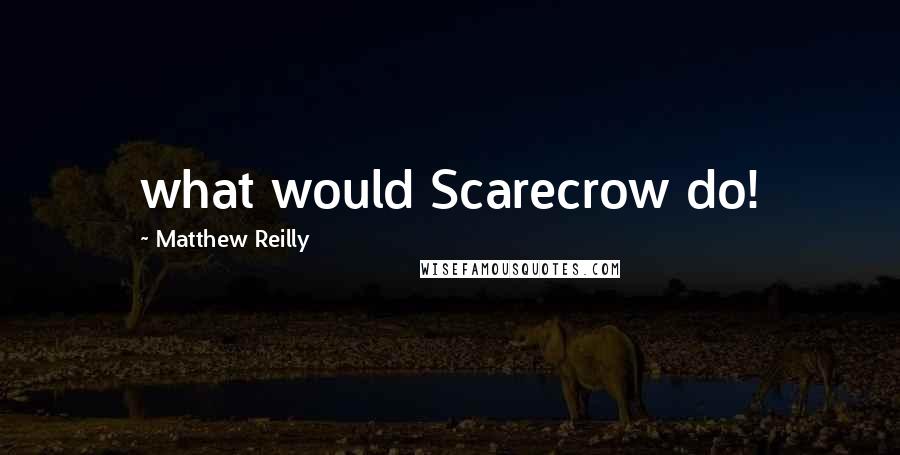 Matthew Reilly quotes: what would Scarecrow do!