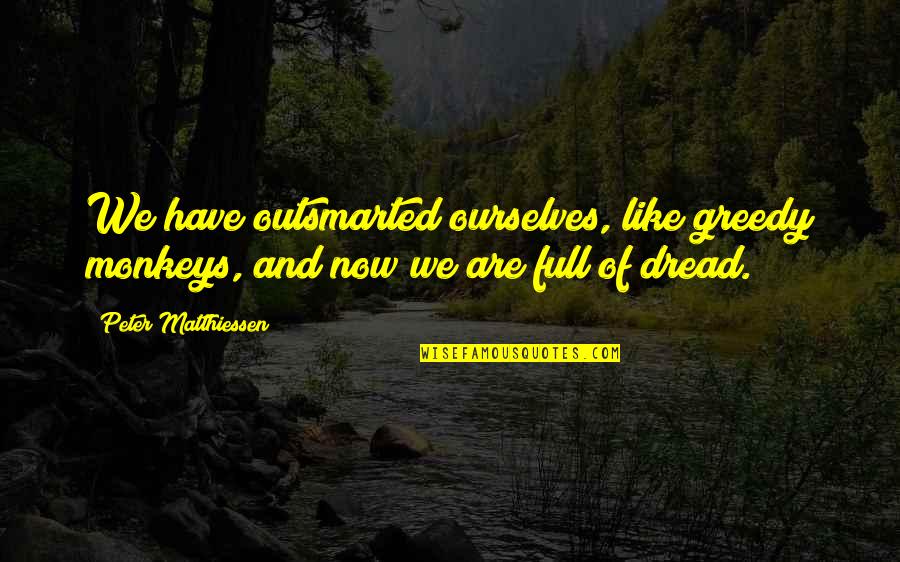 Matthiessen Quotes By Peter Matthiessen: We have outsmarted ourselves, like greedy monkeys, and