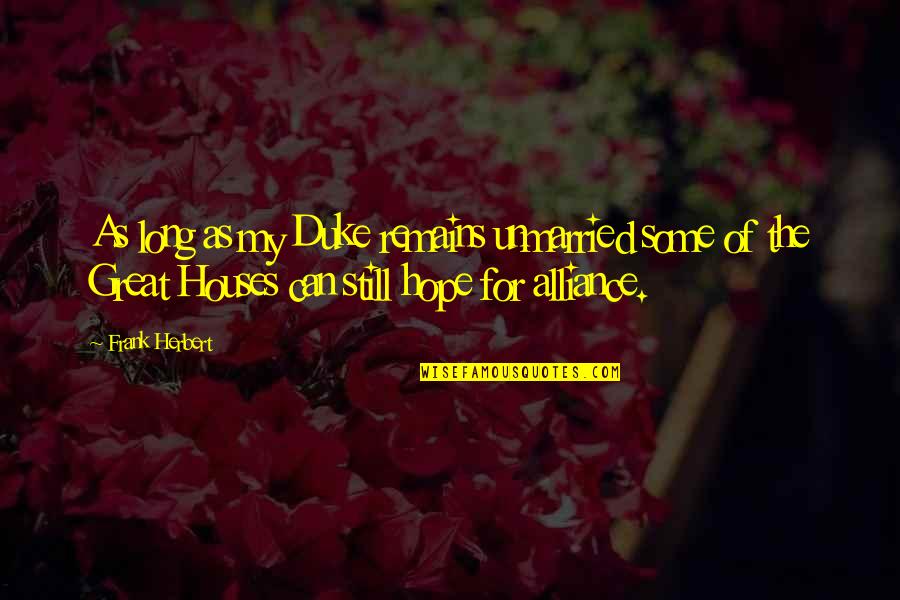 Maturation Quotes By Frank Herbert: As long as my Duke remains unmarried some Maturation Quotes By Frank Herbert: As long as my Duke remains unmarried some