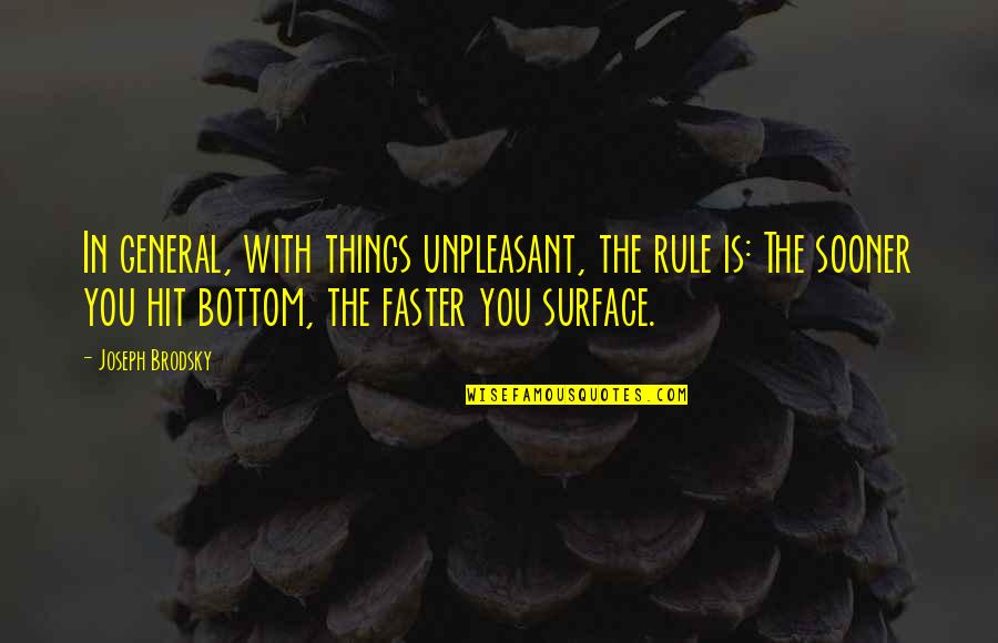 Mature Love Quotes Quotes By Joseph Brodsky: In general, with things unpleasant, the rule is: