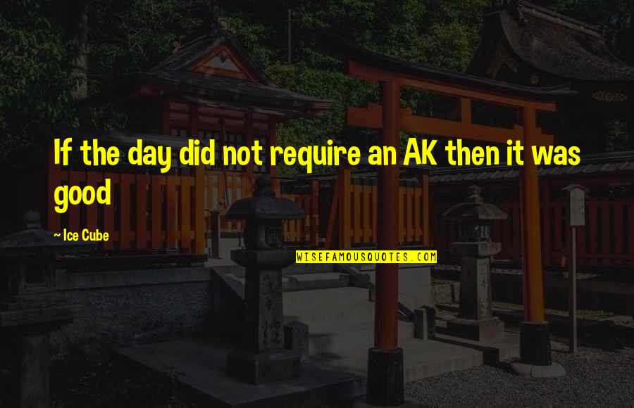 Maturity And Independence Quotes By Ice Cube: If the day did not require an AK