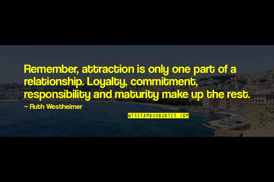 Maturity In Relationship Quotes By Ruth Westheimer: Remember, attraction is only one part of a