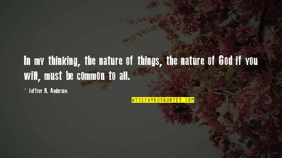 Mauer Johnson Quotes By Jeffrey R. Anderson: In my thinking, the nature of things, the