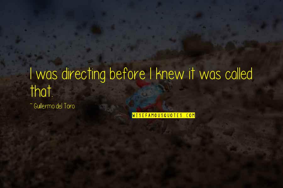 Maulana Karenga Quotes By Guillermo Del Toro: I was directing before I knew it was Maulana Karenga Quotes By Guillermo Del Toro: I was directing before I knew it was