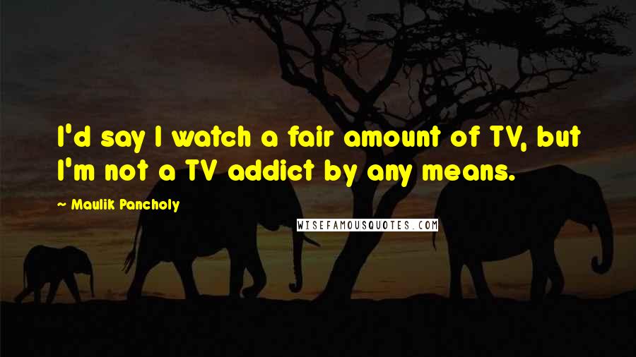 Maulik Pancholy quotes: I'd say I watch a fair amount of TV, but I'm not a TV addict by any means.