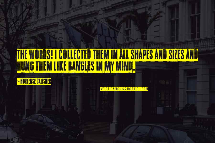 Maurice Bessinger Quotes By Hortense Calisher: The words! I collected them in all shapes Maurice Bessinger Quotes By Hortense Calisher: The words! I collected them in all shapes