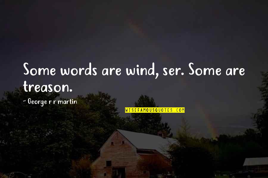 Maurice Rocket Richard Quotes By George R R Martin: Some words are wind, ser. Some are treason.